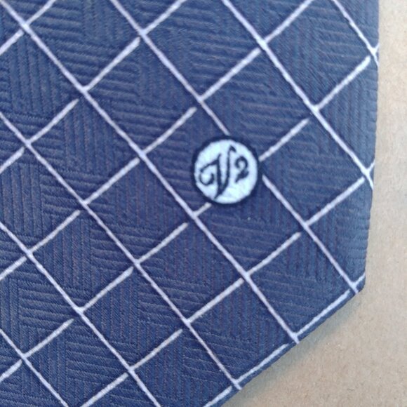 Vintage Versace handmade Italy 100% silk blue grey windowpane pla… - Picture 9 of 14